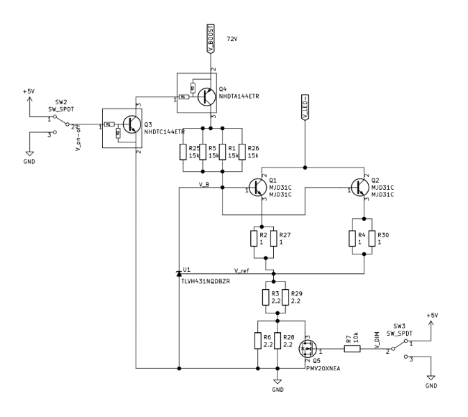Discrete LED driver circuit diagram
