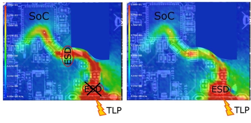 Comparing the emitted EMI of two boards using an EMI scanner Comparing the emitted EMI of two boards using an EMI scanner